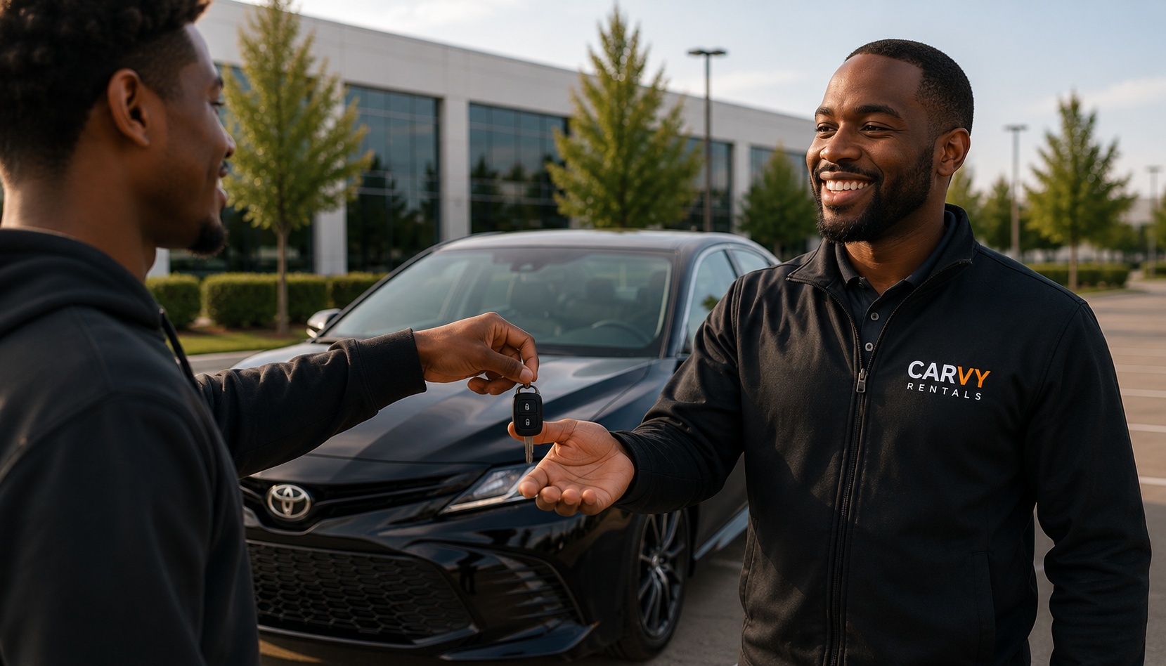 Handing over the keys to a leased vehicle